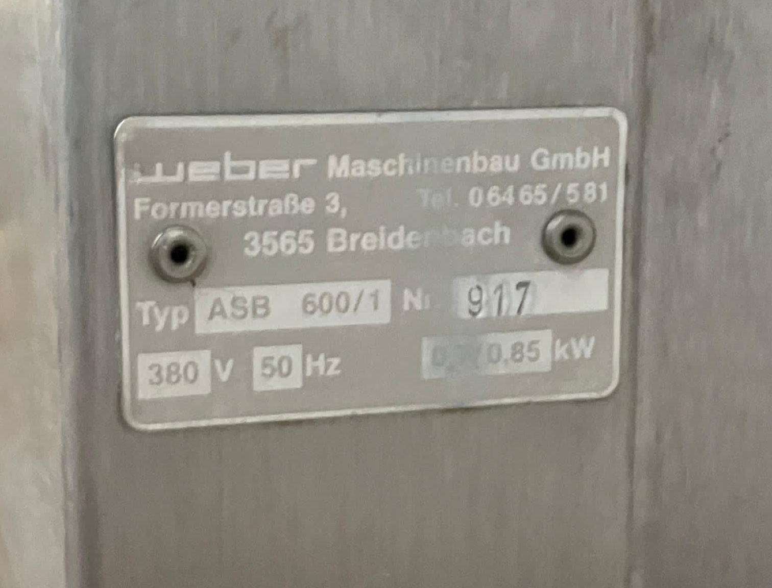 Weber ASB 600/1 Bandabschwarter
